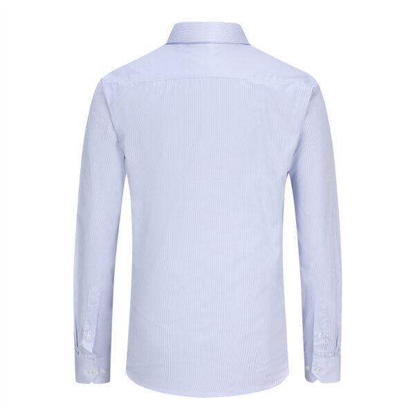 Blue Stripes Business Men Dress Shirt-back