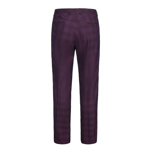 British Style Men Plaid Suit Pants - Image 2