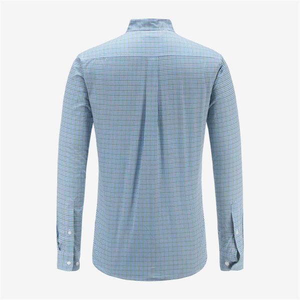 Checkered Button Down Long Sleeve Dress Shirt for Men-back