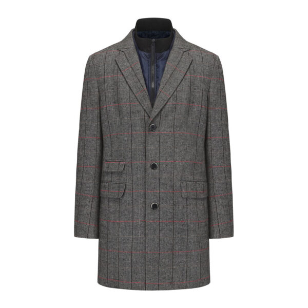 Classic British Style Men Overcoat with Quilted Liner