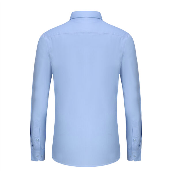 Light Blue Slim Fit Formal Dress Shirt for Men-back
