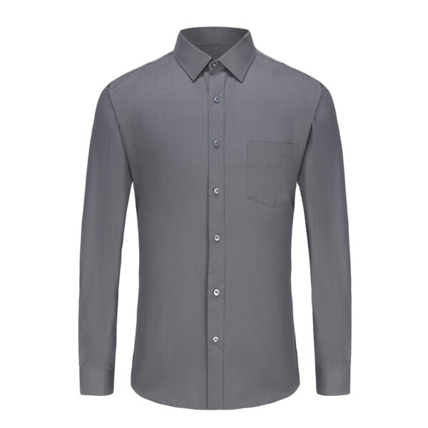 Long Sleeve Cotton Dress Shirts for Men Gray Color Regular Fit