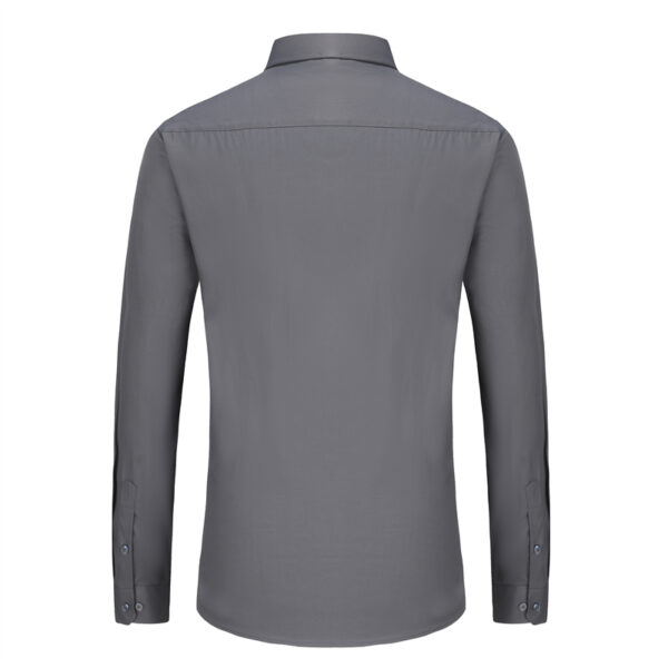 Long Sleeve Cotton Dress Shirts for Men Gray Color Regular Fit-back