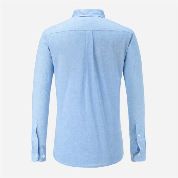 Men Long Sleeve Causal Shirt Button Down Collar-back