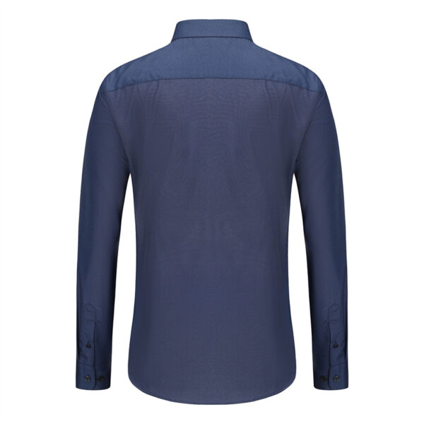 Men Slim Fit Long Sleeve Dress Shirt Navy Color-back
