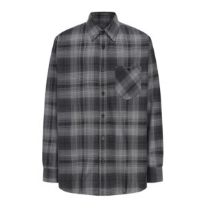 Men's Long Sleeve Plaid Flannel Shirt with Pocket