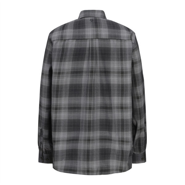 Men's Long Sleeve Plaid Flannel Shirt with Pocket-back