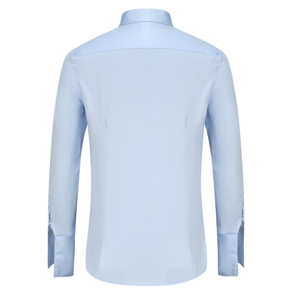 Men's Long Sleeved Concealed Placket Dress Shirt-back