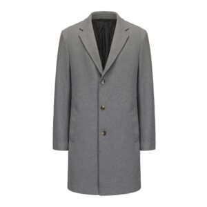 Mens Single Breasted Classic Grey Mid Long Coat