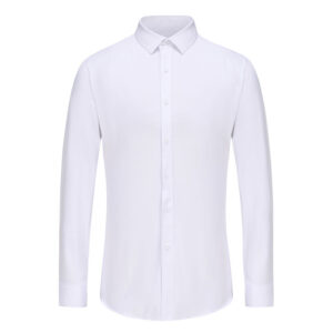 Semi Spread Collar Formal White Dress Shirt for Men