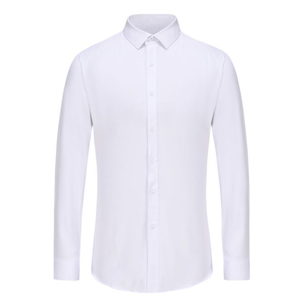 Semi Spread Collar Formal White Dress Shirt for Men