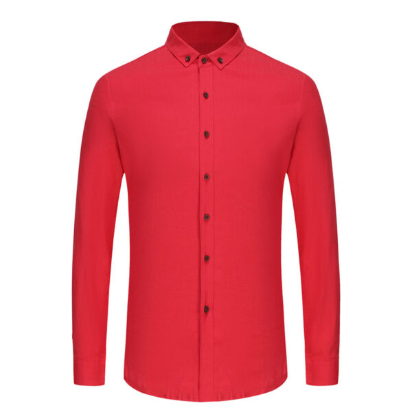 Solid Red Men's Dress Shirt Regular Fit