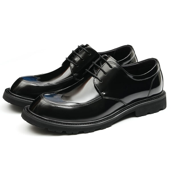 Cap Toe Men's Derby Patent Leather-black (1)