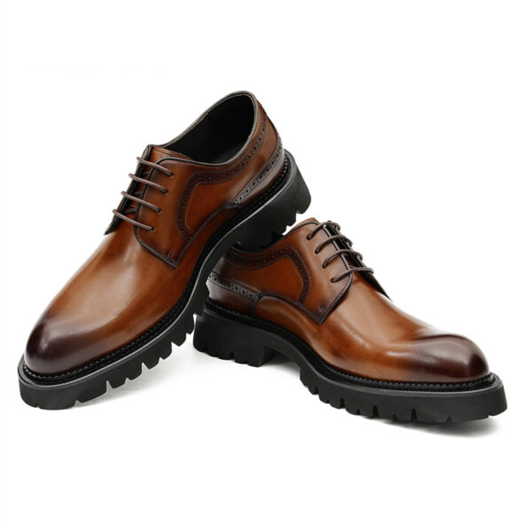 Elegant Wedding Derby Platform Leather Shoes (4)