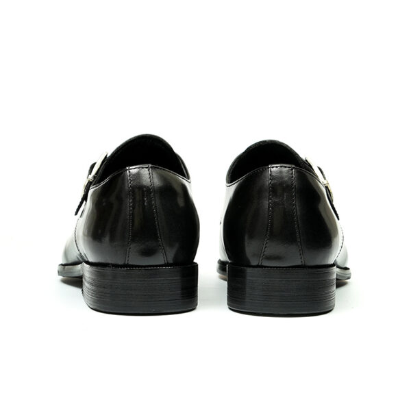 Italian Style Men's Pointed Toe Leather Monk Strap Shoes (4)