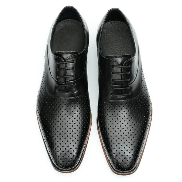 Mens Formal Oxfords Fashion Skeleton Summer Leather Shoes-black (1)