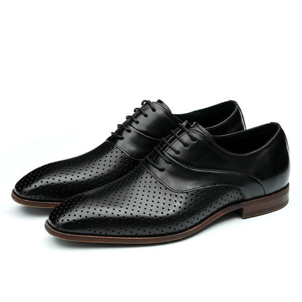 Mens Formal Oxfords Fashion Skeleton Summer Leather Shoes-black (2)