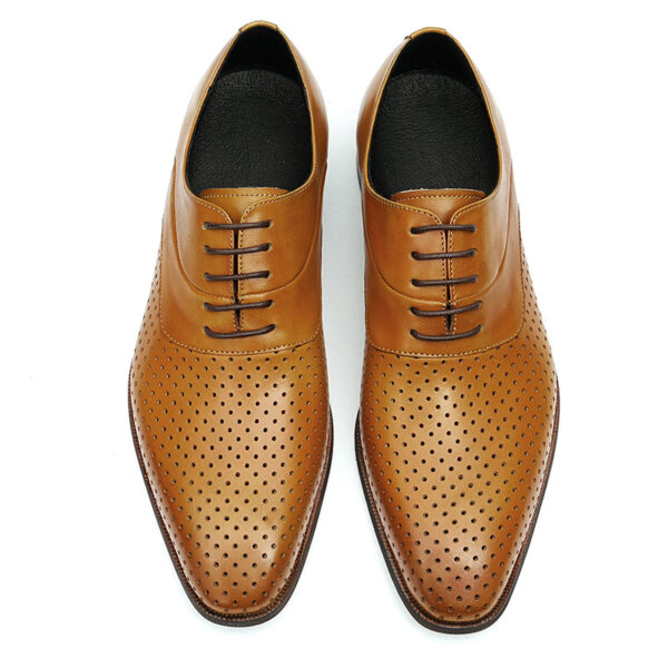 Mens Formal Oxfords Fashion Skeleton Summer Leather Shoes-brown (1)