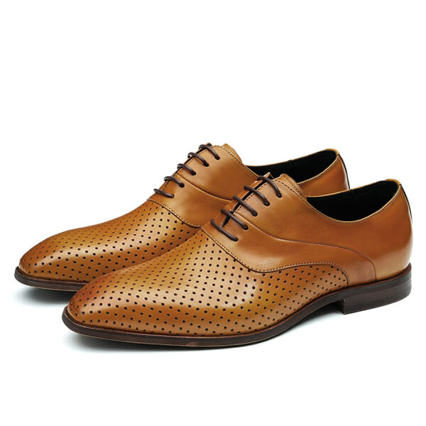 Mens Formal Oxfords Fashion Skeleton Summer Leather Shoes-brown (3)