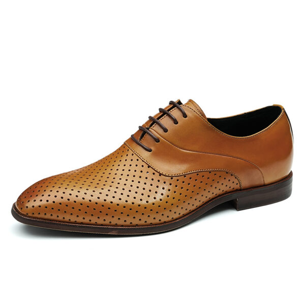 Mens Formal Oxfords Fashion Skeleton Summer Leather Shoes-brown (4)