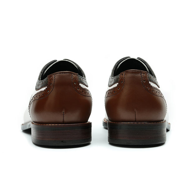 Men's Two Tone Oxfords Formal Dress Leather Cap Toe Brogues (4)
