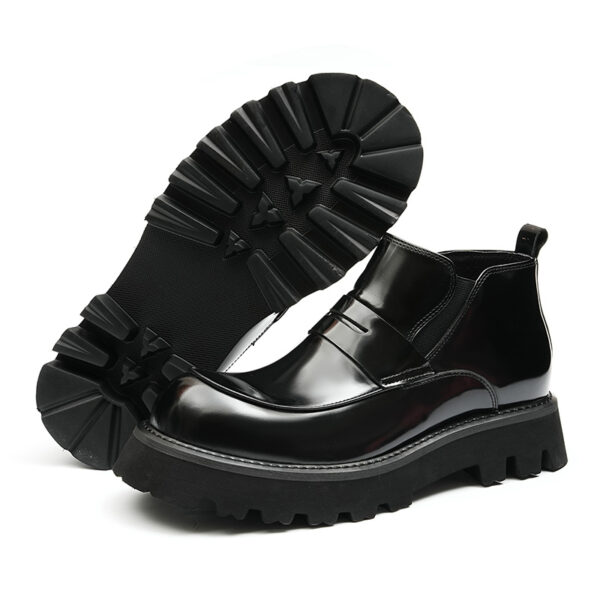 Patent Leather Platform Loafer for Men-black (2)