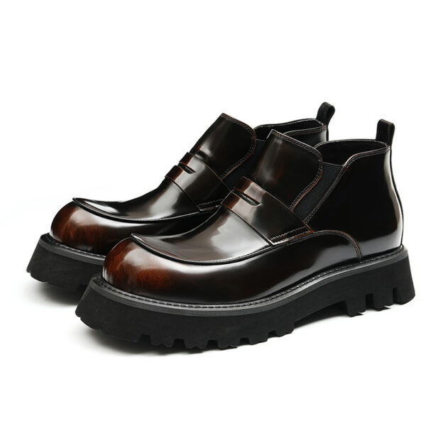 Patent Leather Platform Loafer for Men-blackbrown (1)