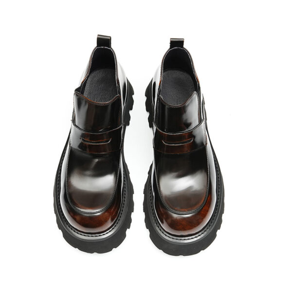 Patent Leather Platform Loafer for Men-blackbrown (2)