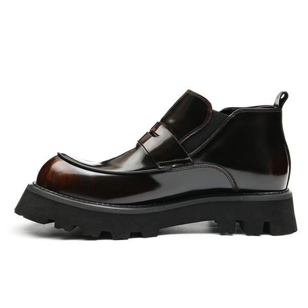 Patent Leather Platform Loafer for Men-blackbrown (3)