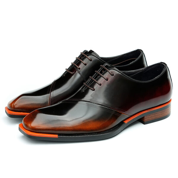 Square Toe Genuine Leather Oxford for Men-blackbrown