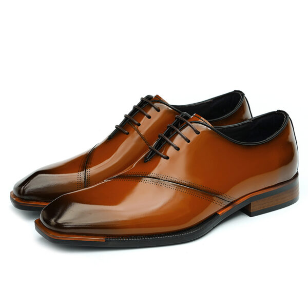 Square Toe Genuine Leather Oxford for Men-brown (1)