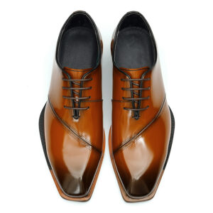 Square Toe Genuine Leather Oxford for Men-brown (2)
