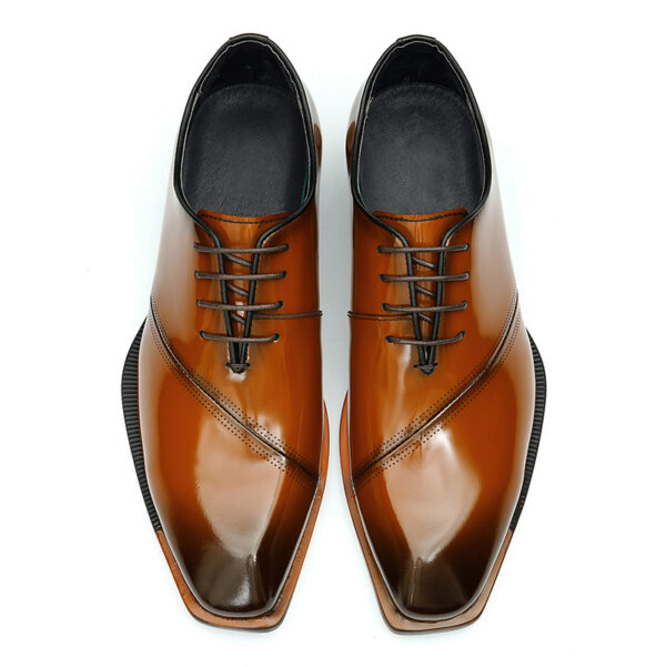 Square Toe Genuine Leather Oxford for Men-brown (2)