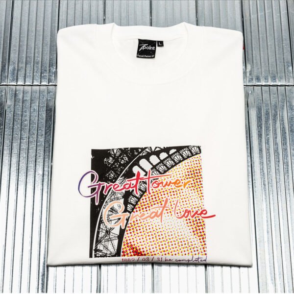 100% Cotton Short Sleeve T-Shirt Paris Eiffel Tower Design-white (3)