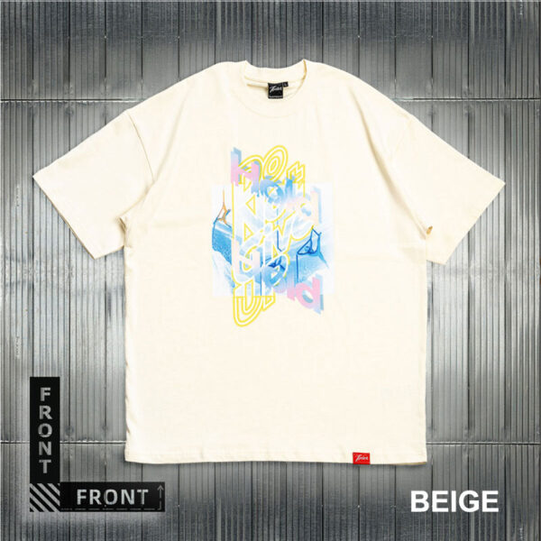 Don't Give Up Men's Tee Shirt with Short Sleeves-beige (1)
