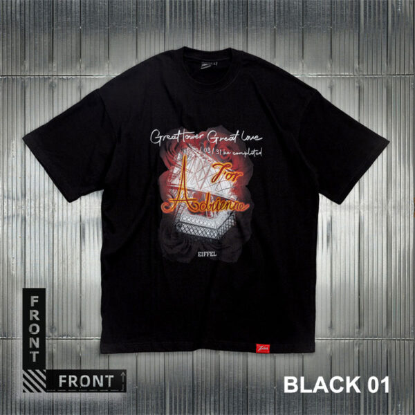 Eiffel Tower Great Tower Great Love T-Shirt for Men-BLACK 01 (1)