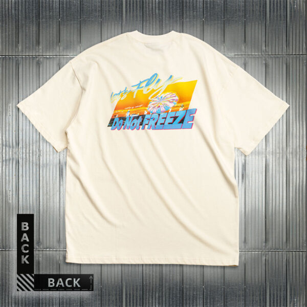 Let's Fly Don't Freeze Tee Shirt-beige (2)