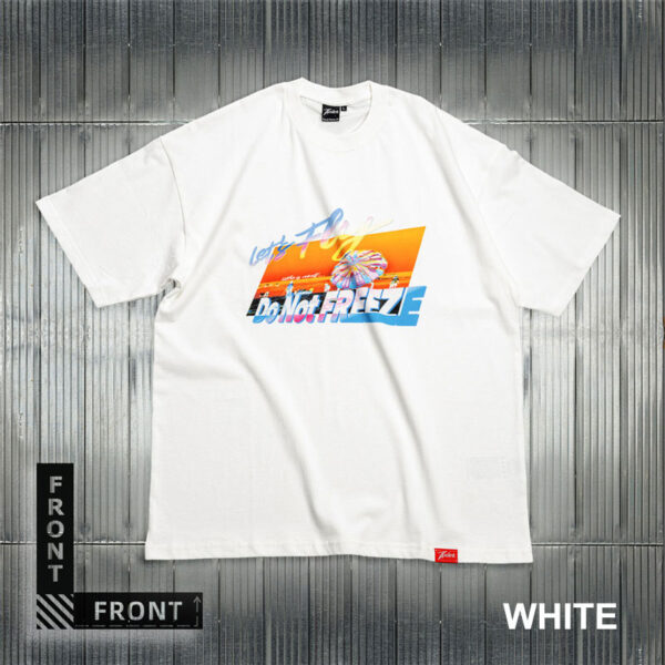 Men's White T-shirt Let's Fly Don't Freeze (1)