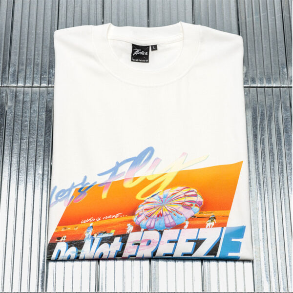 Men's White T-shirt Let's Fly Don't Freeze (3)